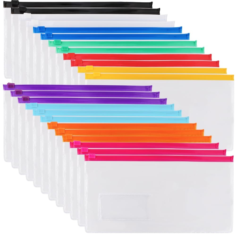 EOOUT 24pcs Poly Zip Envelope, Plastic One Size, Multicolor