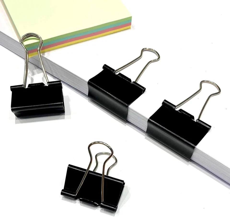 40Pcs Medium Binder Clips 1.25 Inch Black Paper Clamps Office School Supplies…