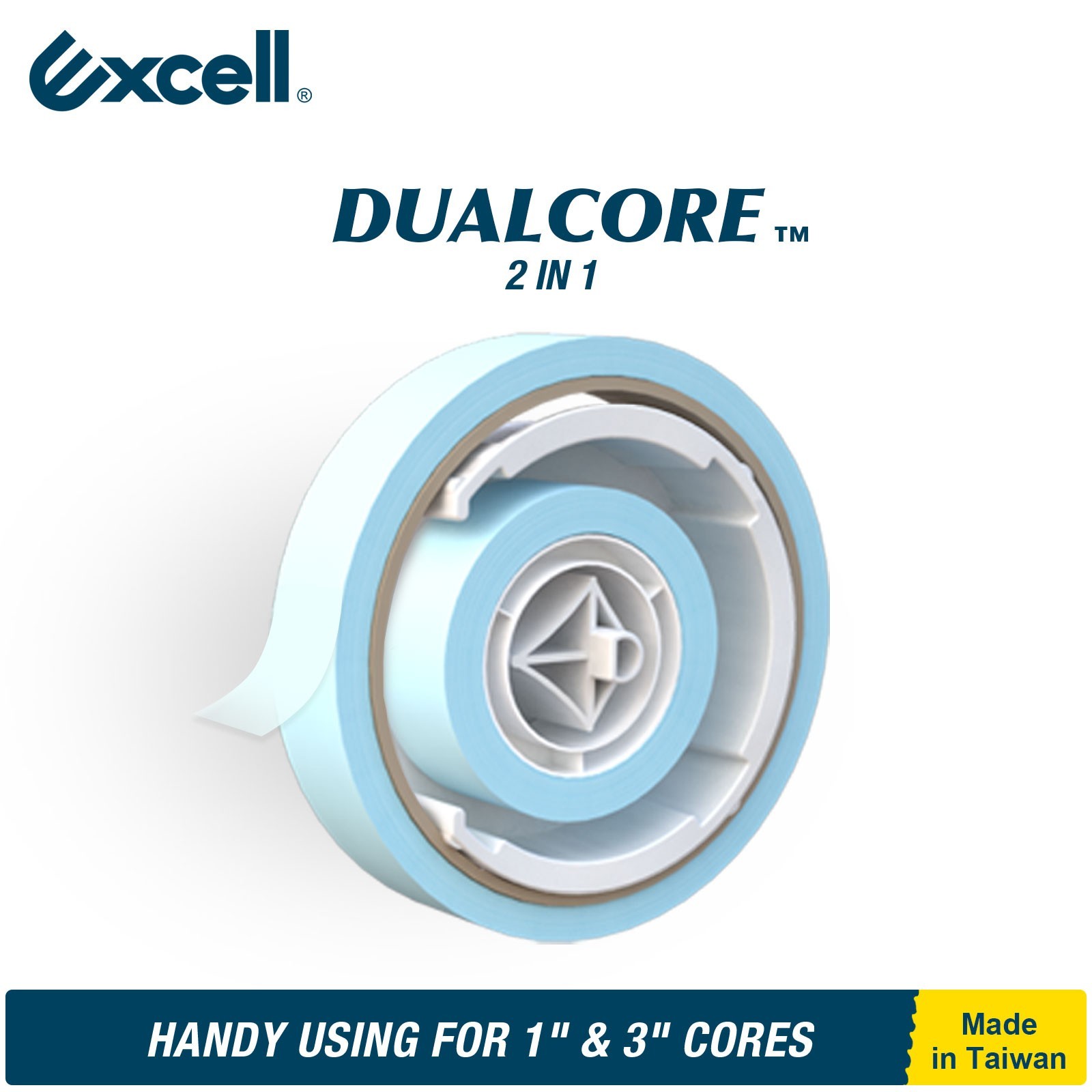 Excell Magnetic Dual Core Desktop Tape Dispenser Fits 1″ & 3″ Core Home Office