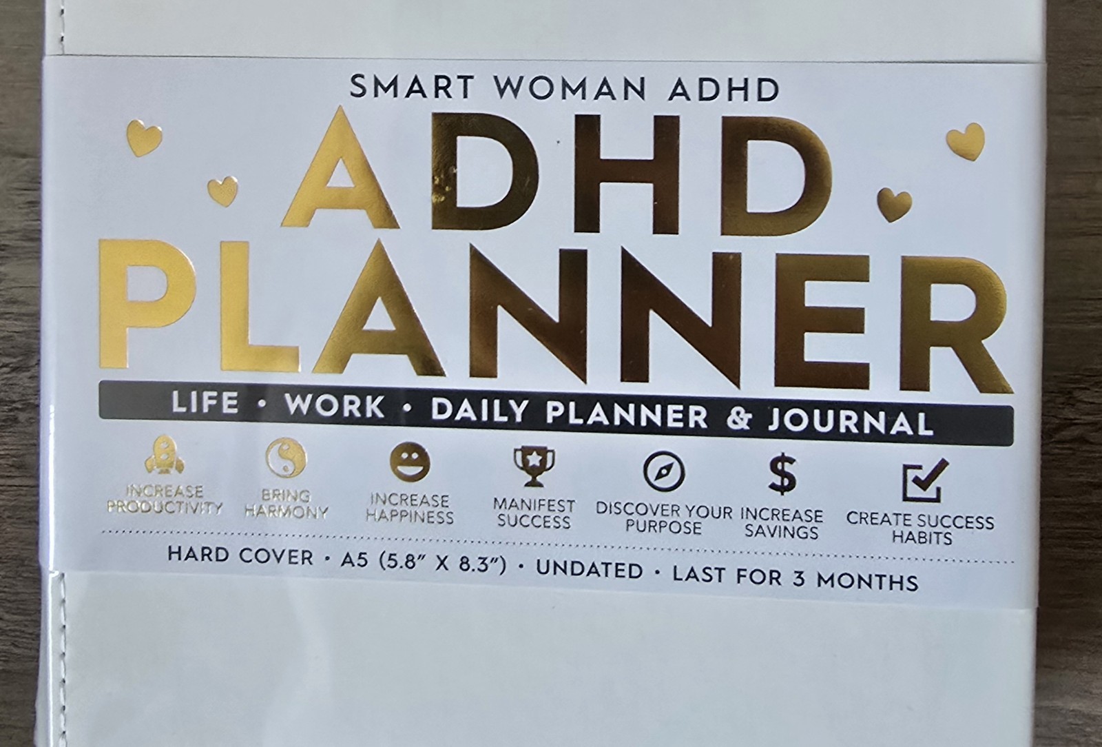 New Sealed Embossed Smart Woman Hardcover ADHD Daily Planner & Journal Manifest
