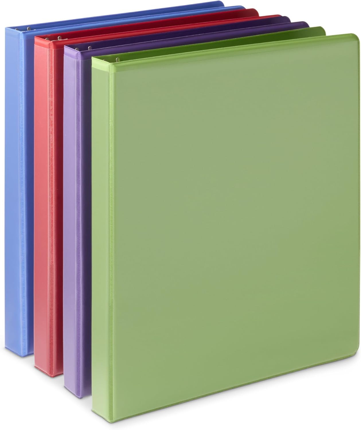 Amazon Basics Economy 3 Ring Binder, 1/2 Inch D-Ring, Easy Lock and Release, Hol