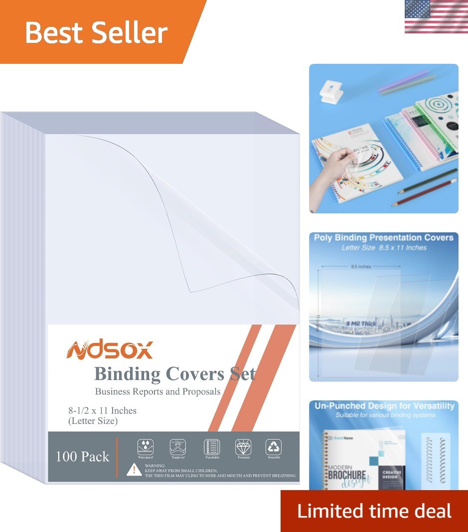 100 Pack Clear Binding Covers 8 Mil Polycover Report Cover Sheets 8-1/2 x 11 …