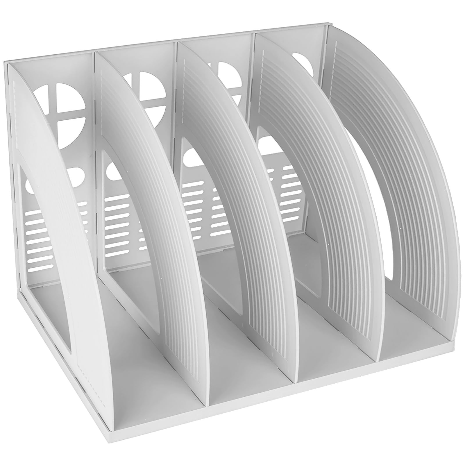 Sturdy Maganize Holder Desktop File Holder Organizer Plastic 4 Section Frames…