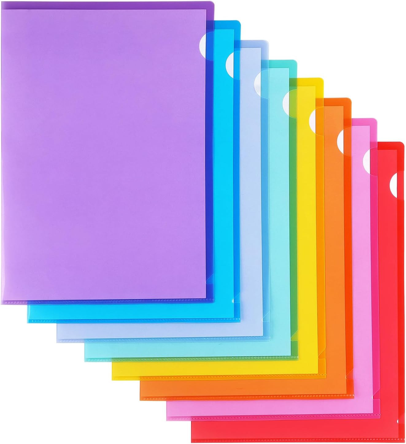 16 Pack Clear Plastic Folders Sleeves, Plastic Sleeves for Documents Transparent