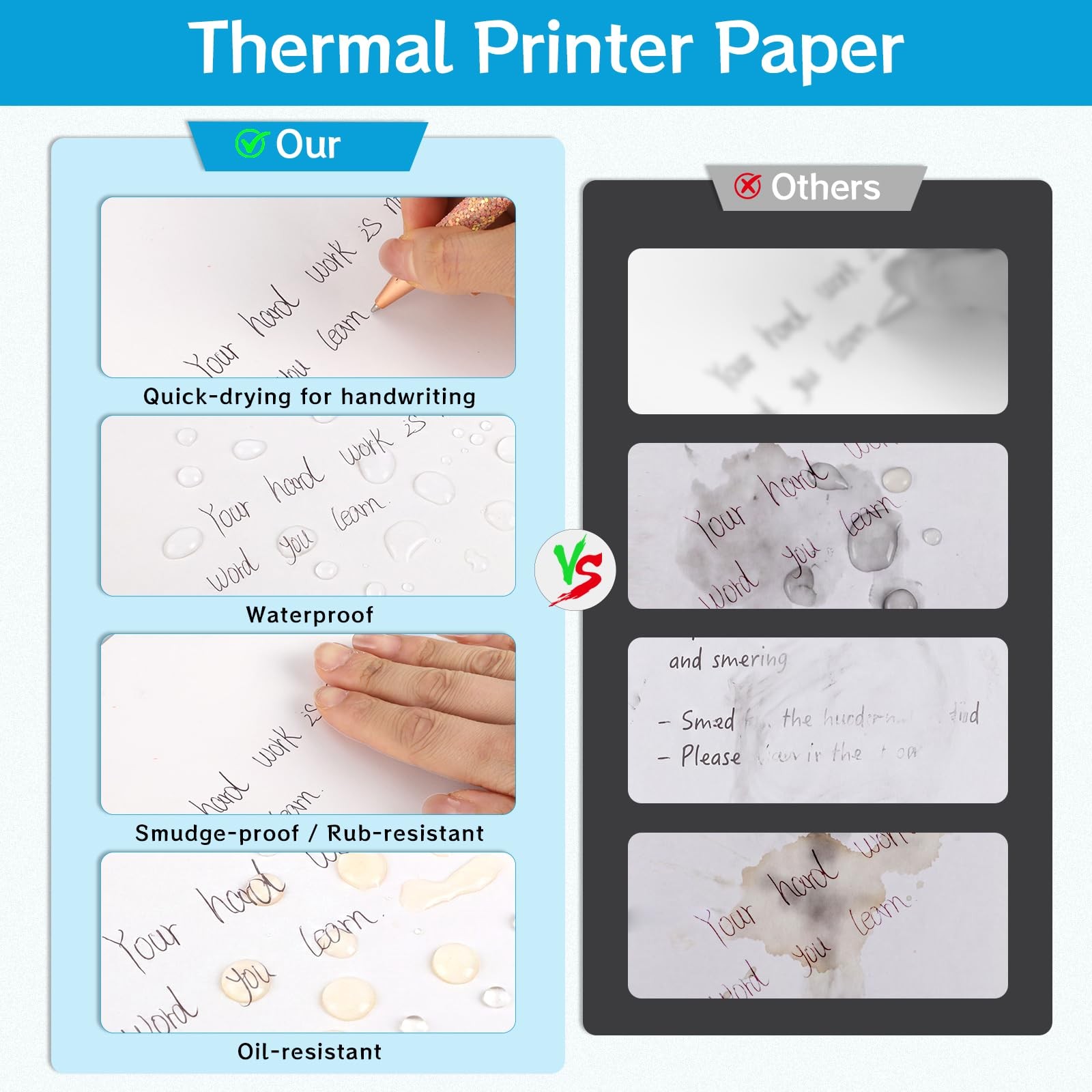 Thermal Printer Paper 8.5 x 11 Inch, 100 Sheets US Letter Size Continuous Fol…
