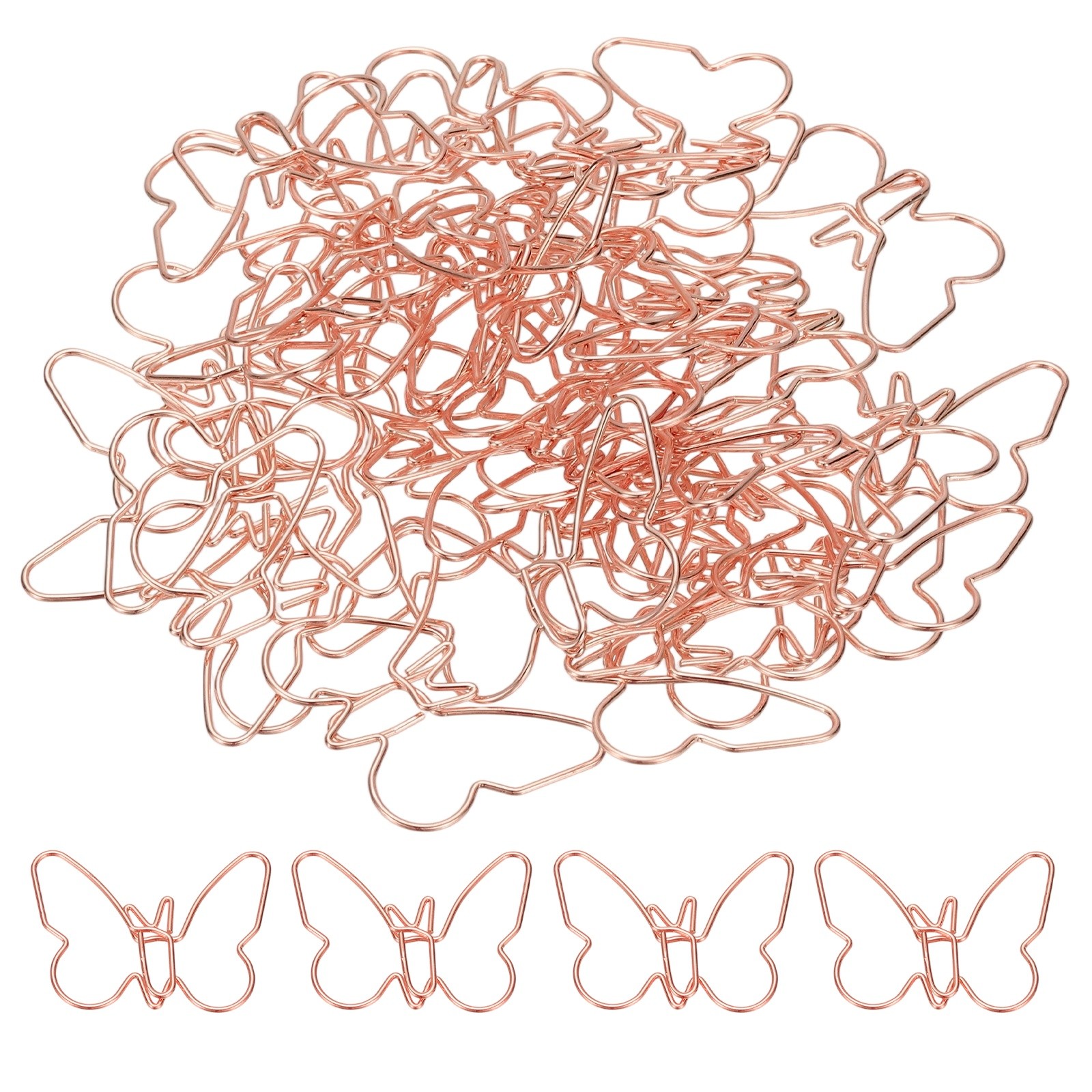 40pcs Paper Clip, Butterfly Shape Paper Clip Small Cute, 37mm, Rose Gold