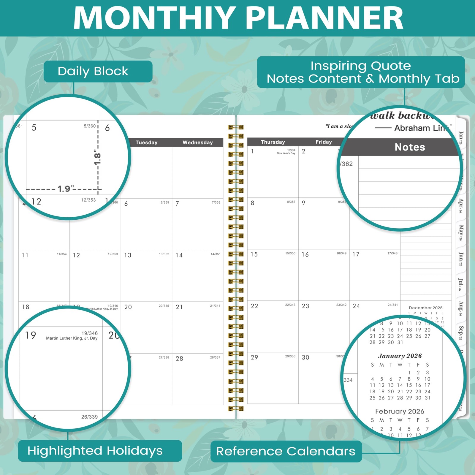2026-2027 Monthly Planner/Calendar – JAN 2026 to DEC 2027, 2 Year Planner With