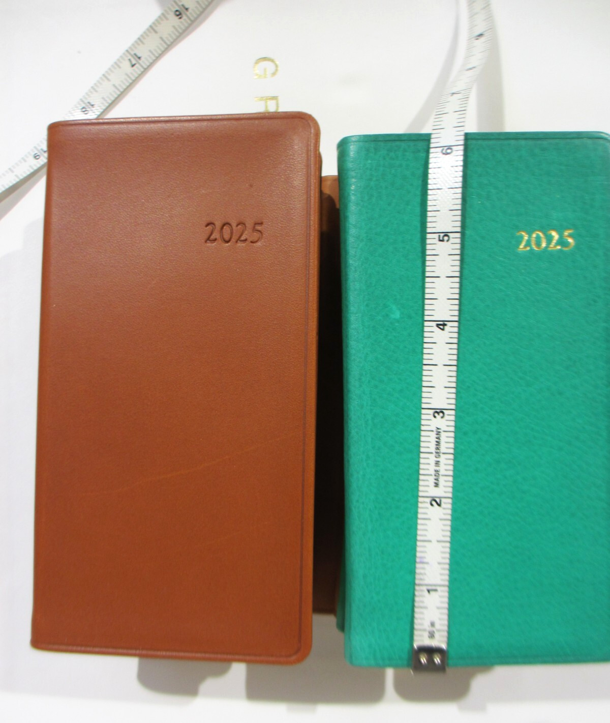 2025 6″ Pocket Datebook Journal Planner Leather Cover Graphic Image $46 TAN