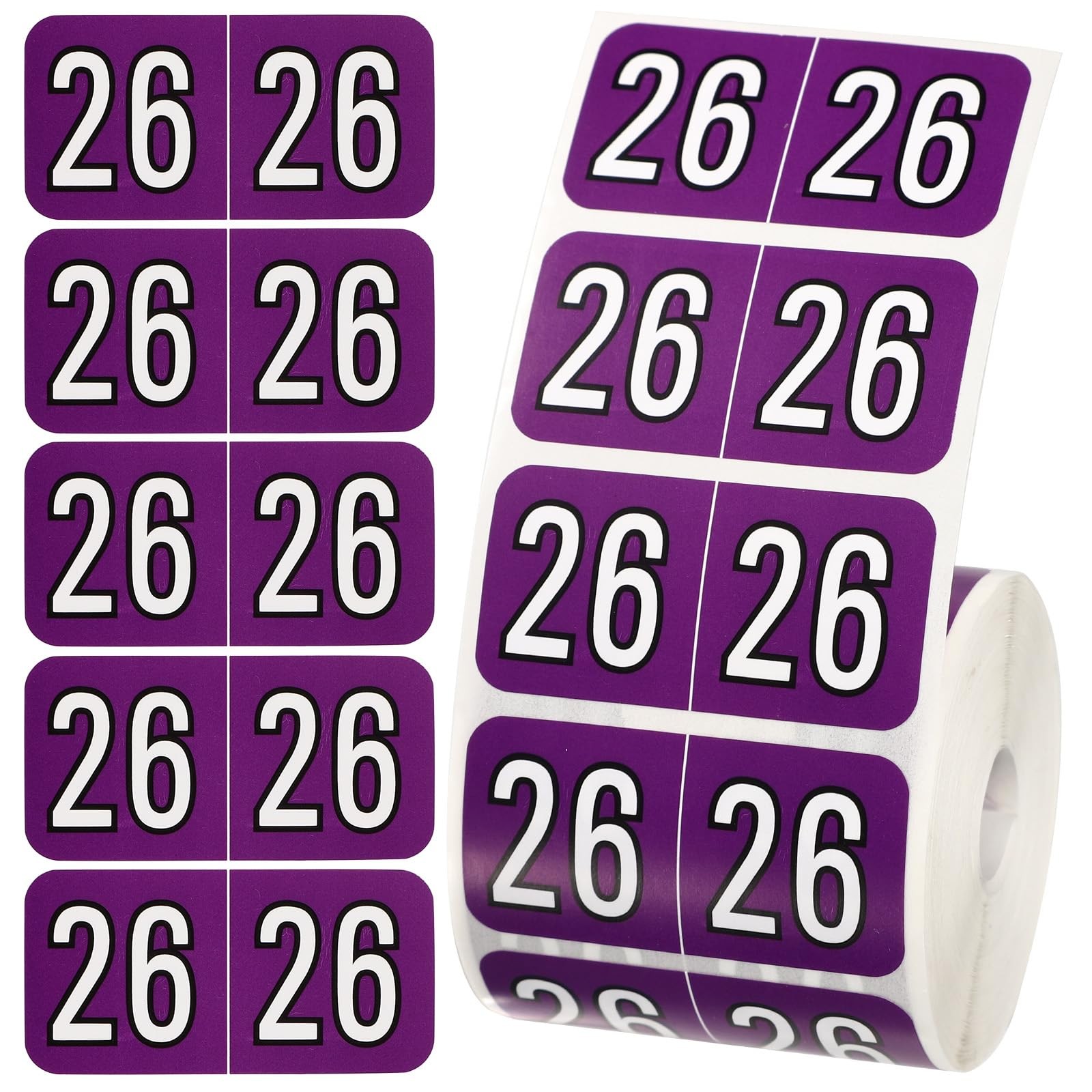 500pcs 2026 Year Stickers, 3/4×1-1/2 Inch 0.75×1.5in/1.9×3.8cm, Dark Purple