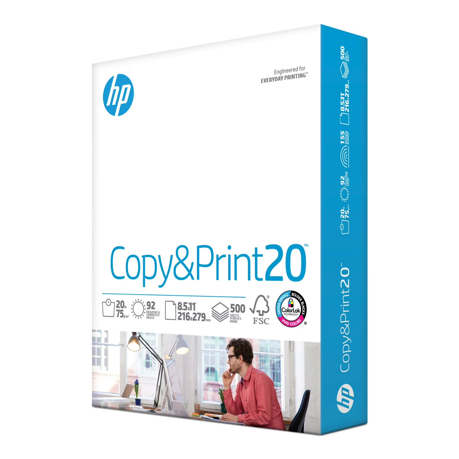 HP Printer Paper 8.5 x 11 Paper Copy &Print 20 lb 1 Ream Case – 500 Sheets