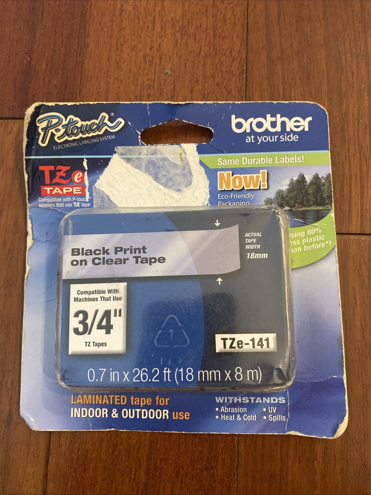 Brother P-Touch TZe-141 BLACK on CLEAR Tape 3/4″ X 26.2′ TZe141 PTouch New