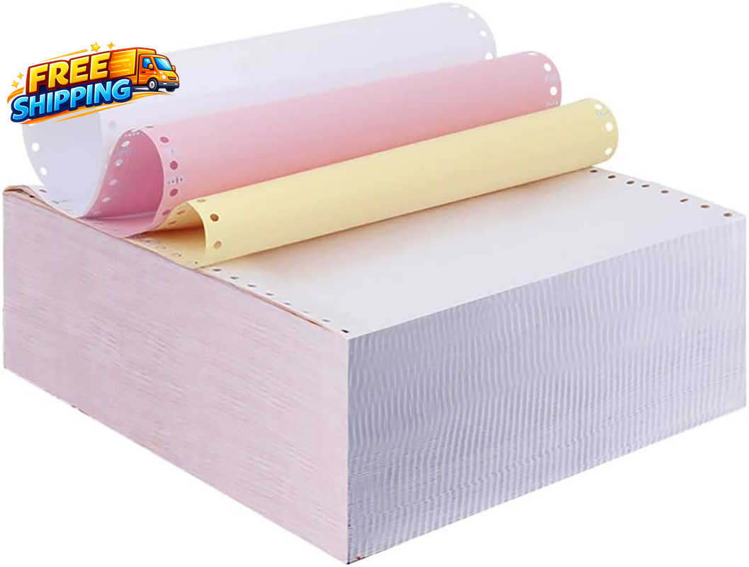 9-1/2 X 11 Inches Carbonless Continuous Forms Computer Paper Printable NCR Copy