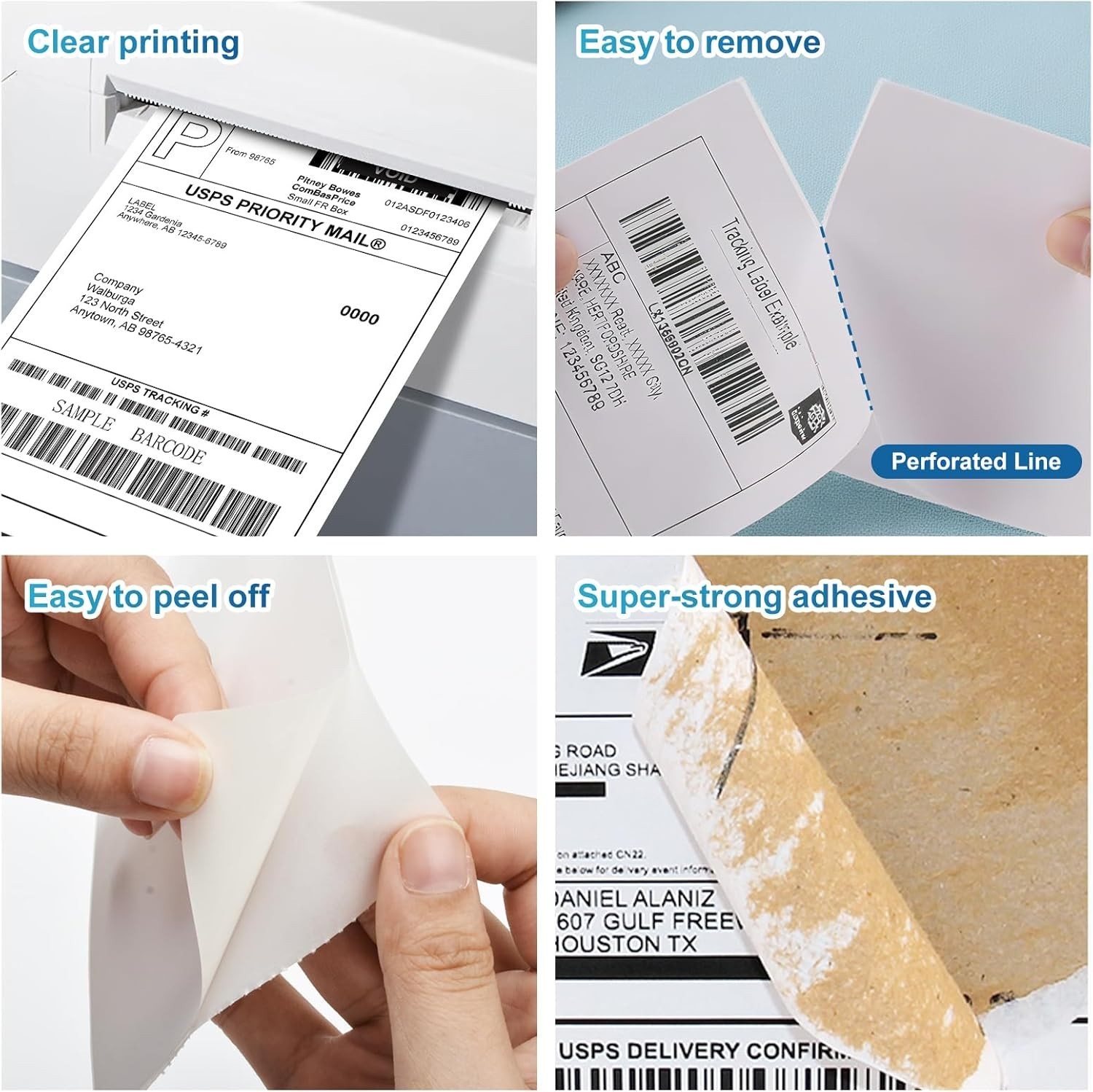 4 x 6 Thermal Labels – Pack of 100 Fanfold Labels for Direct Thermal Printer,…