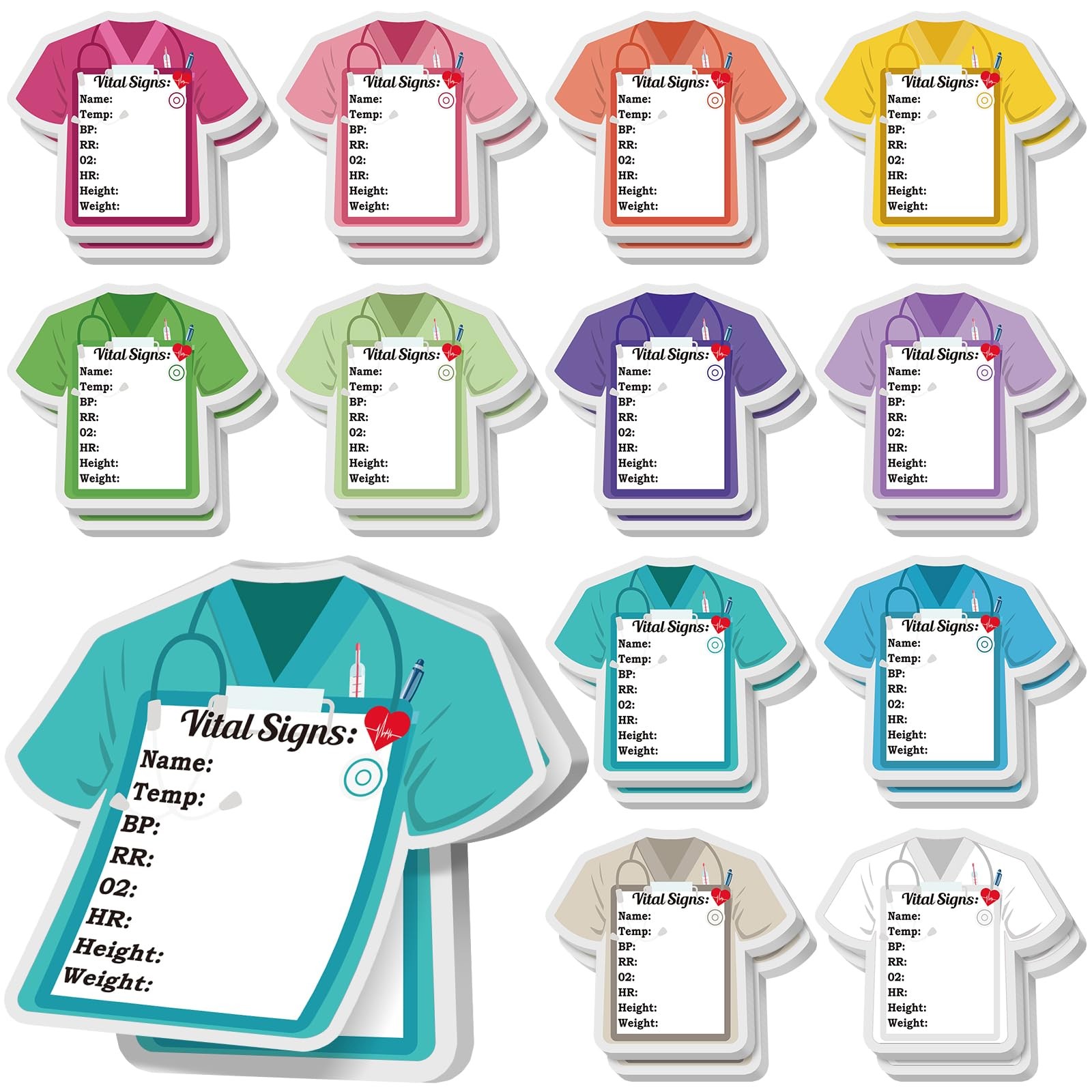24 Pads 720 Sheets Nurse Sticky Notes Vital Signs CNA Week Gifts Medical Assi…