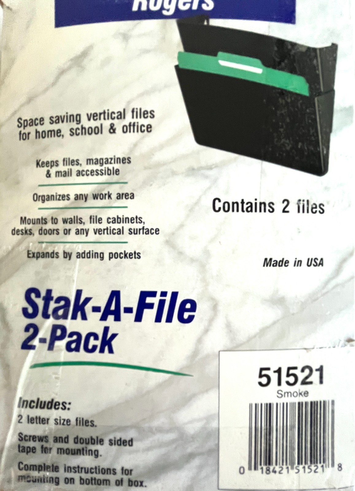 VTG Rogers Stak-A-File Wall Organizer Smoke 3-Pack File Holder Office Rare Retro
