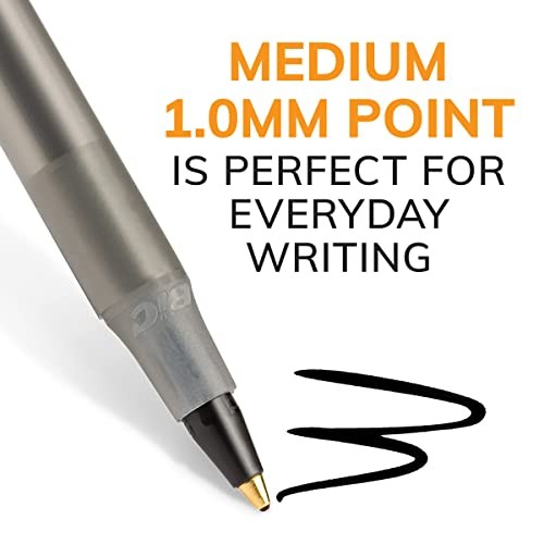 BIC ROUND STIC XTRA LIFE BALLPOINT PEN ULTRA LASTING COUNT IN BLACK INK – BLACK