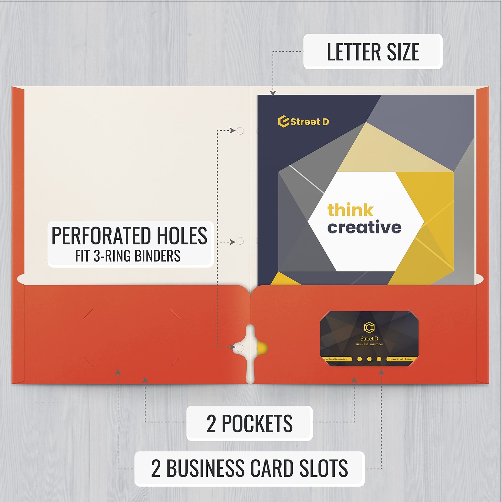 Better Office Products Two Pocket Portfolio Folders, 50-Pack, Orange, Letter …