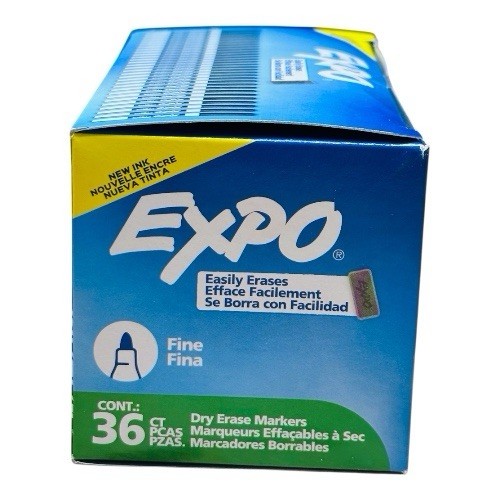 36 Markers Expo Black Fine Bullet Point Dry Erase Markers Whiteboard Markers