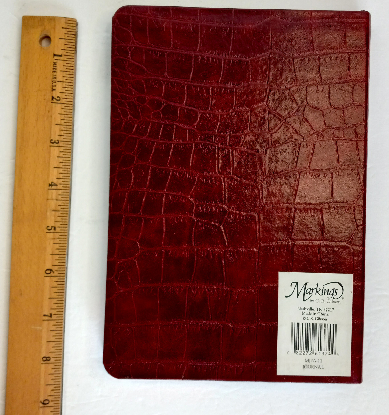Notebook 192 Pages Ruled Bonded Leather Brown Markings by C.R. Gibson Blank