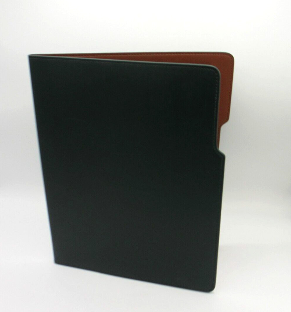 Portfolio Leather Graphic Image 9×12″ Dark Green with Tan List$90