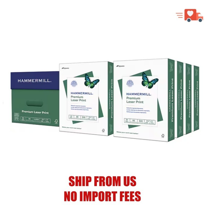 Hammermill Premium 8.5″ x 11″ Laser Paper, 28 lbs., 98 Brightness, 8 Reams/Carto