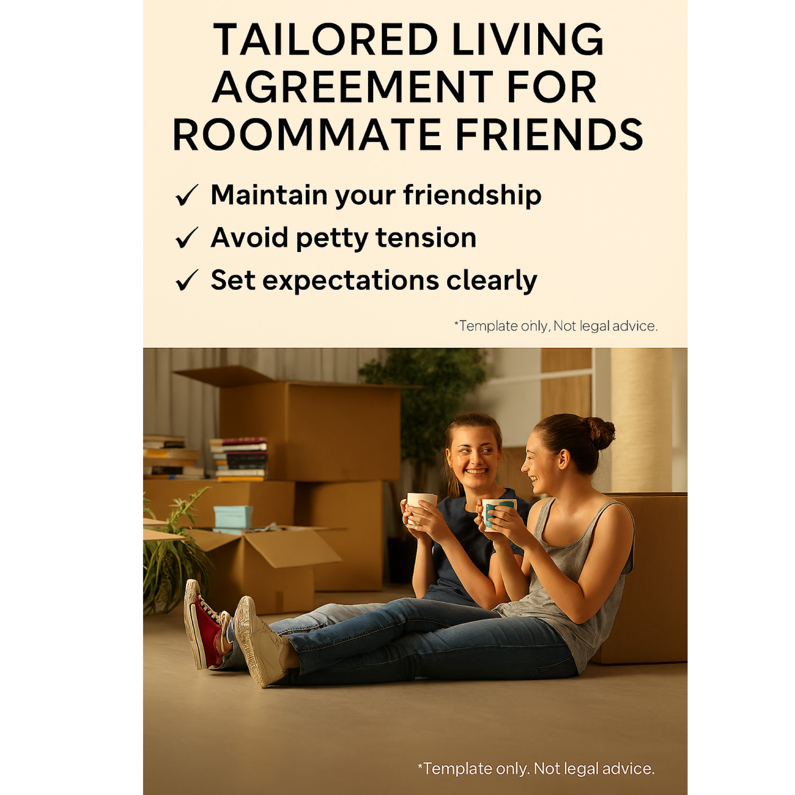 Roommate Agreement Template Editable PDF Word Instant Download