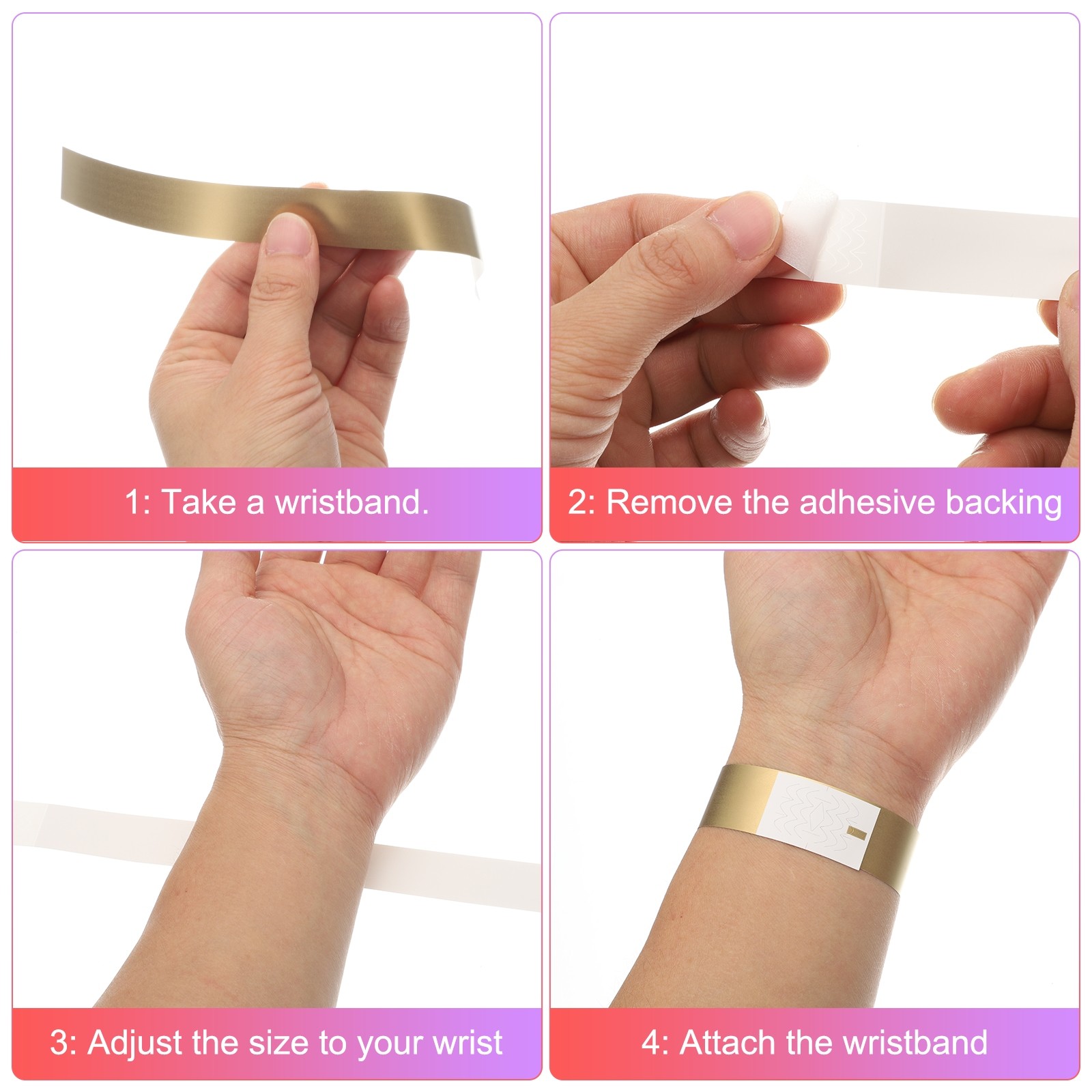 100Pcs Paper Wristbands Waterproof Bulk Bracelet for Events(Light Green)