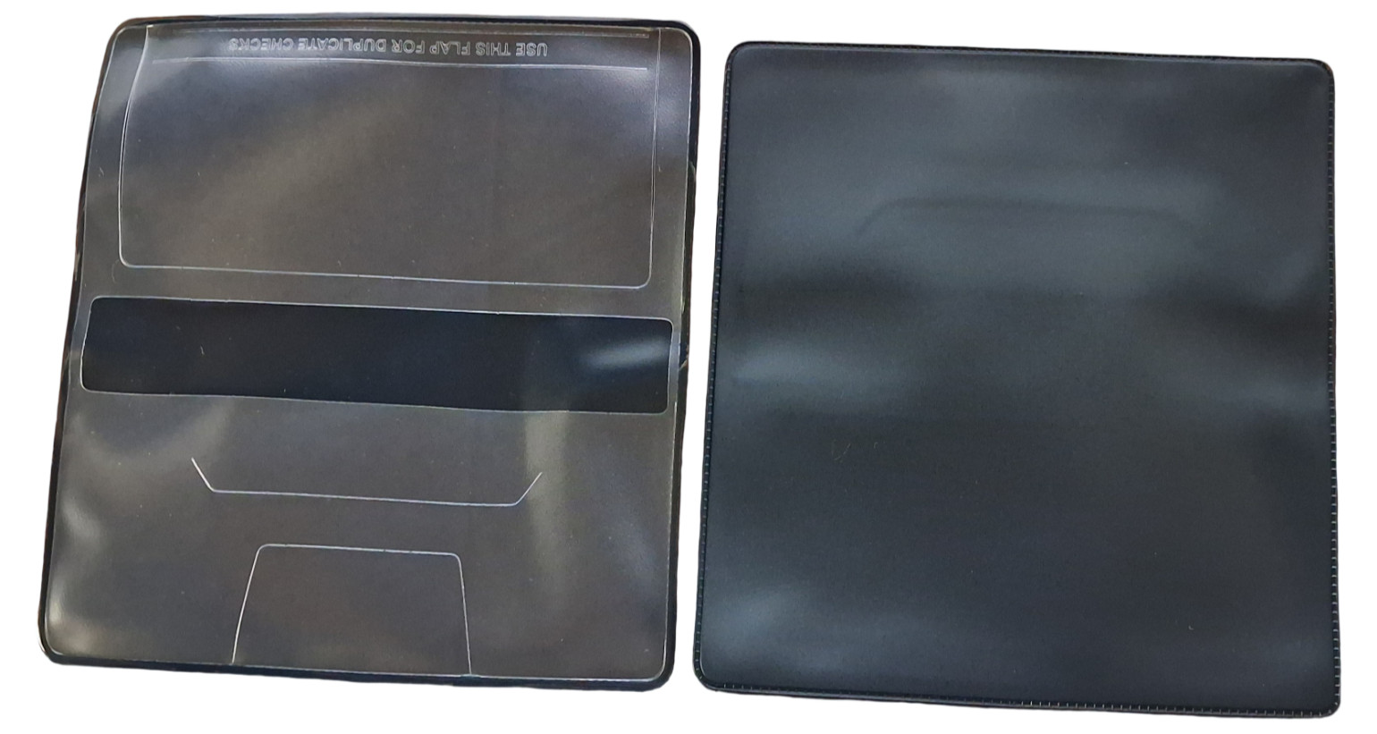 Black Vinyl Checkbook Cover Standard Top Stub 6- 1/4″ x 3-3/8″ New
