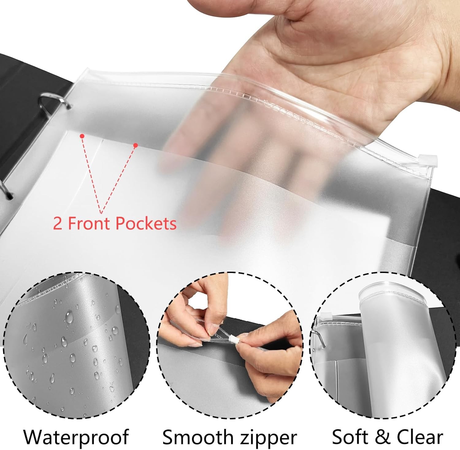 3 Rings Check Binder for End-Stub Deskbook Checks, 3 on a Page, Fit 3 & 9 Holes