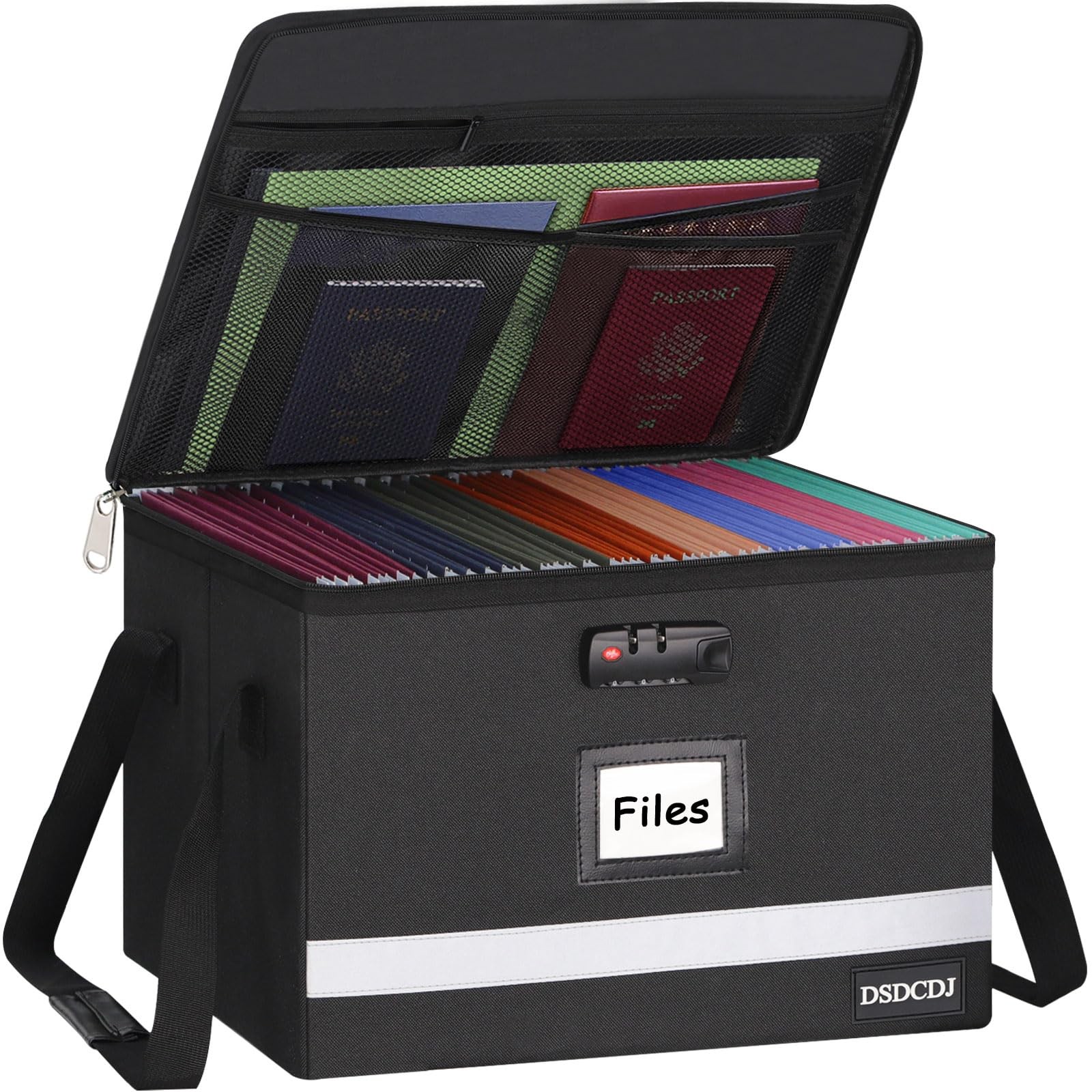 File Box with Lock 15.5″ X 12.3″ X 10.5″ – Portable Organizer for Legal/Letter