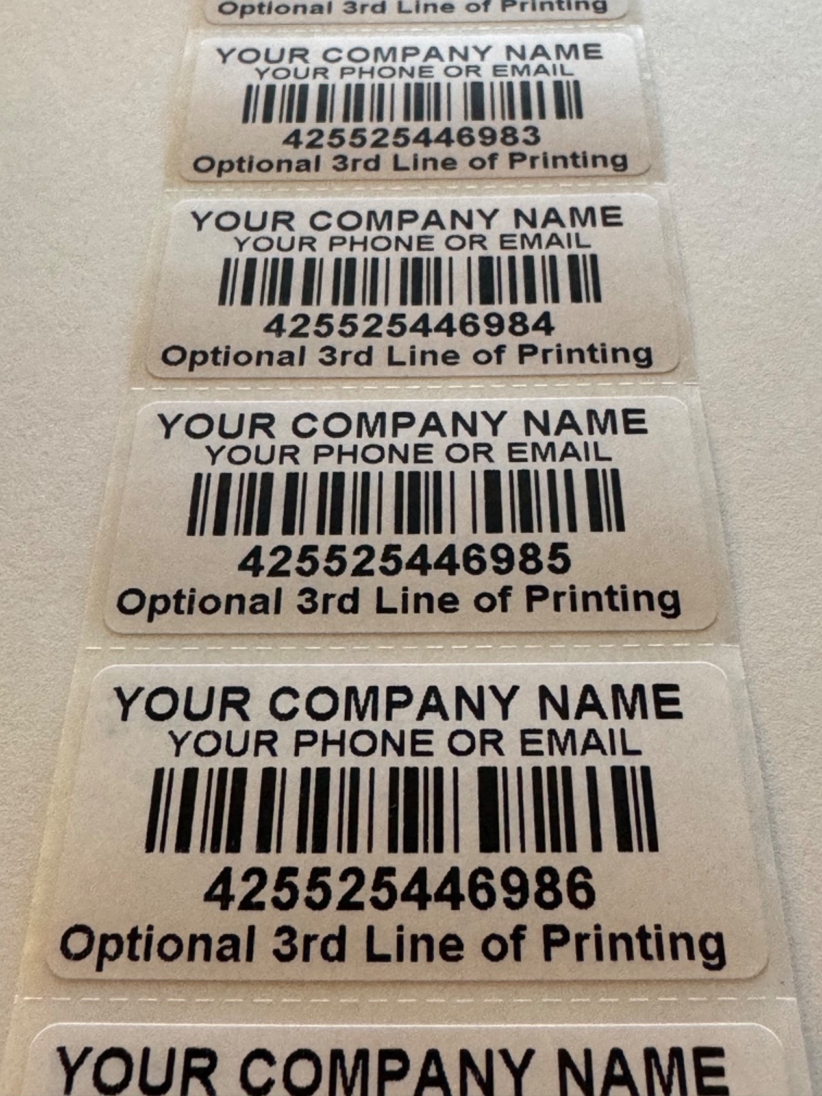 [QTY 150] CUSTOM PRINTED BARCODE STICKERS-2 X 1 INCH-BRANDING-PACKAGING-ASSET