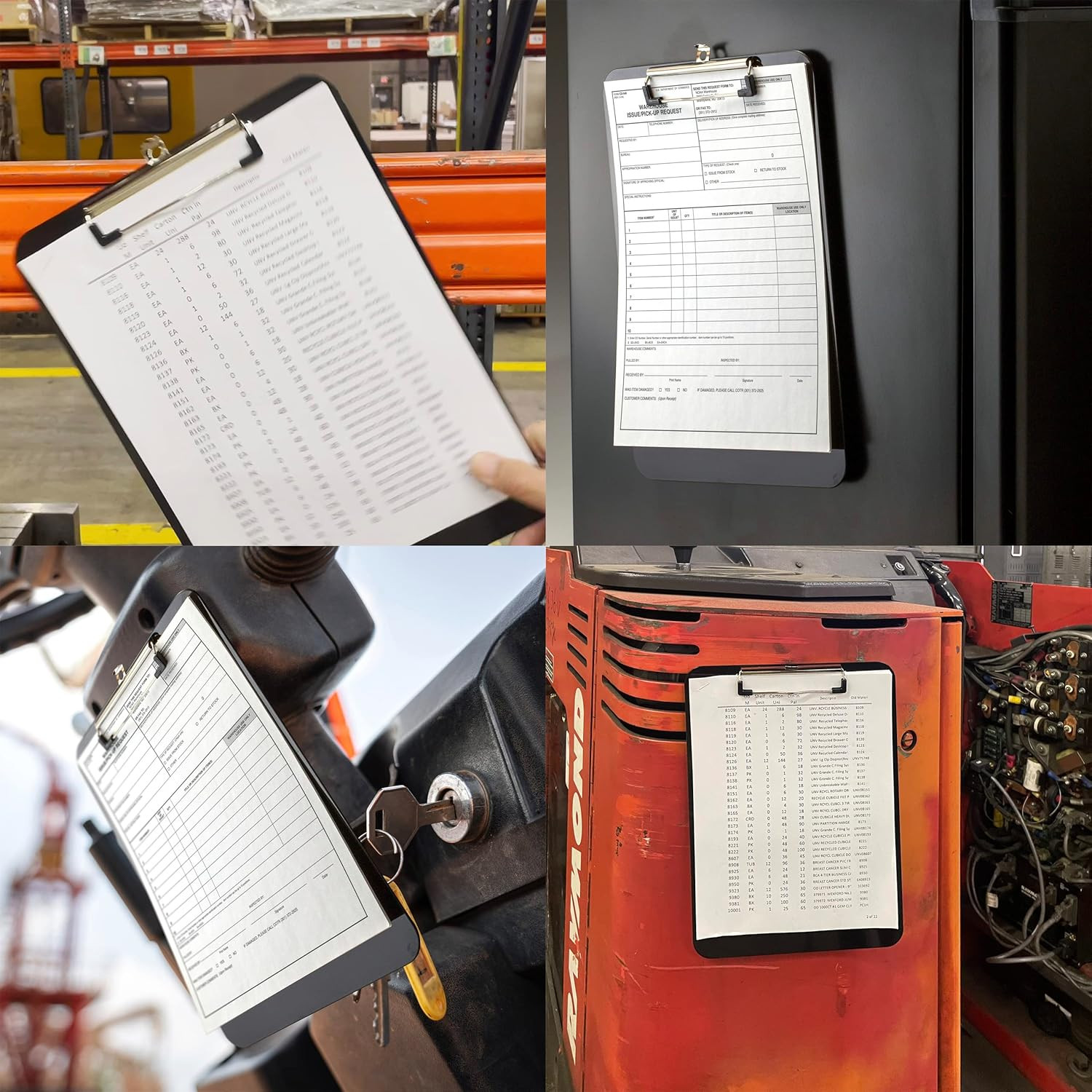 Magnetic Clipboard with Low Profile Clip, Black, Recycled Plastic (83215)