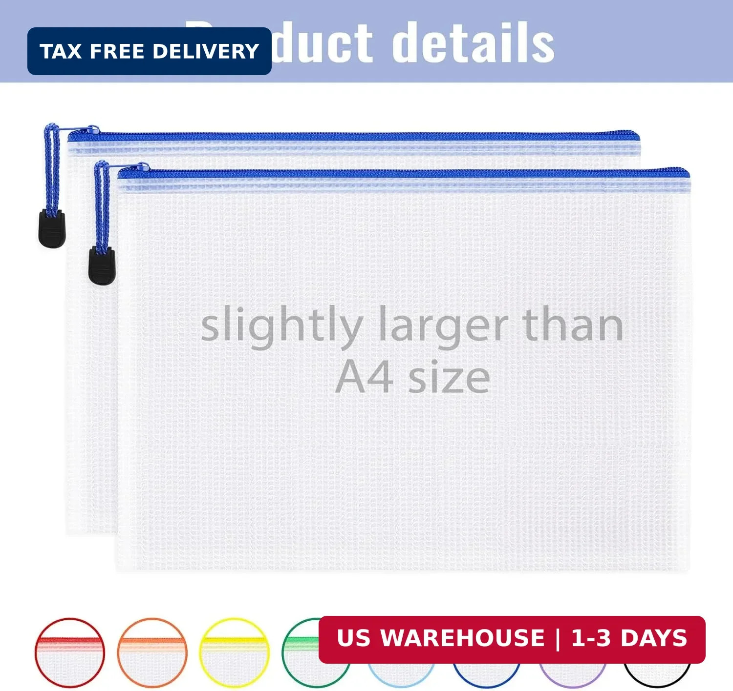 EOOUT 24pcs A4 Zipper Pouch Bags, Mesh Pouch Bags with Labels for Board Games &