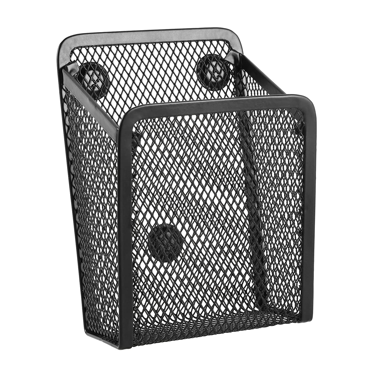 Sanpaint Magnetic Pencil Holder,Mesh Stainless Steel 1 Basket, 1 Pack Black