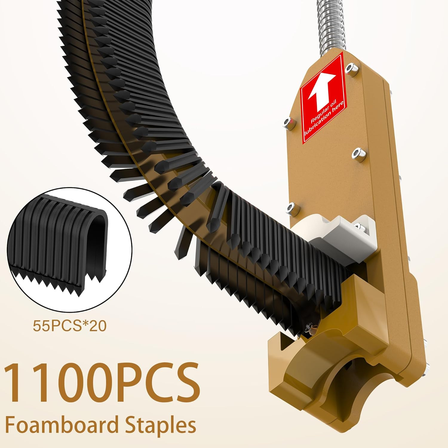 PEX Pipe Stapler Kit with 1100 Foamboard Staples for 1″ & 2″ Foamboard