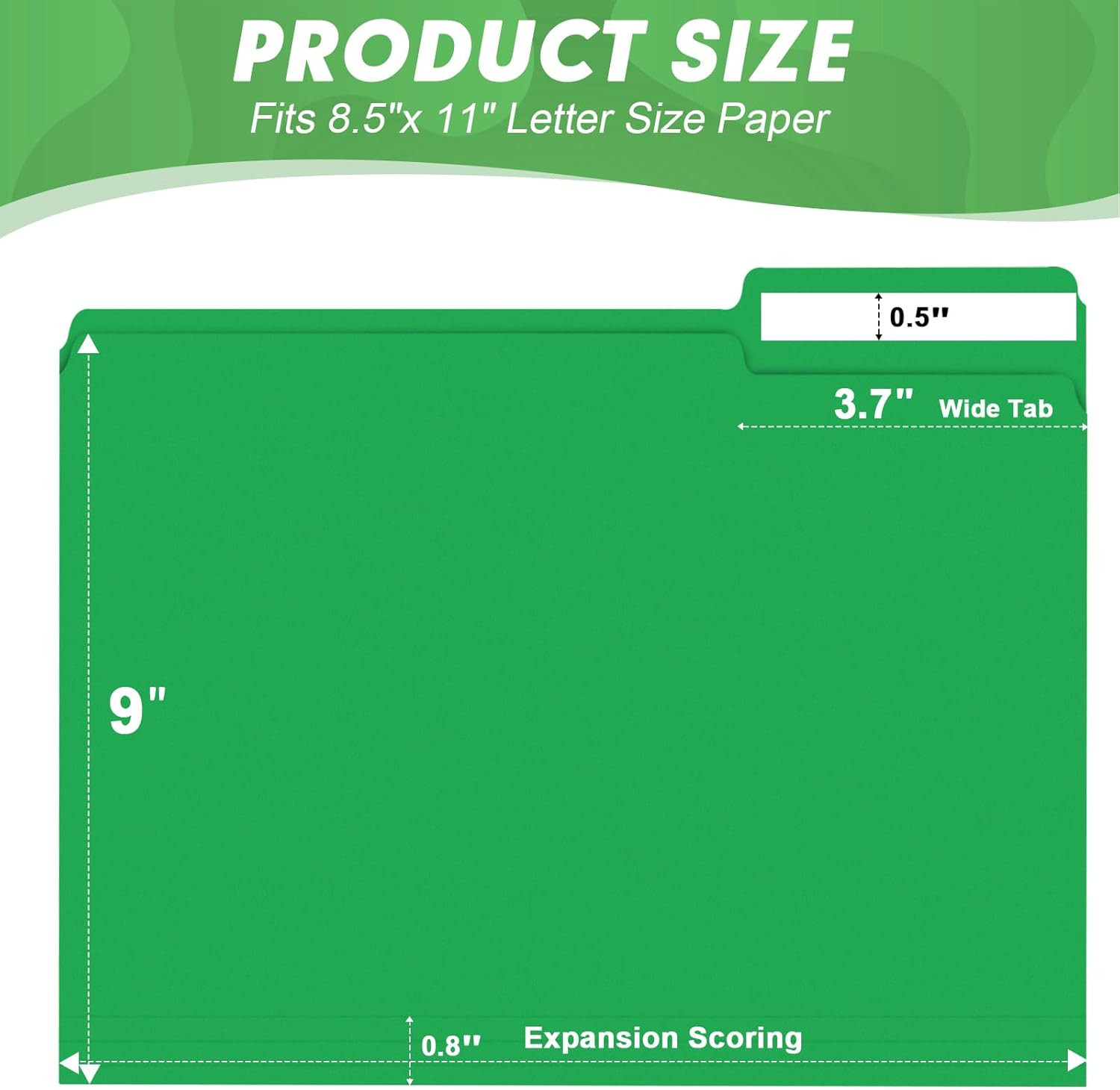 File Folder, 30 Pack 1/3 Cut Tab File Folders, Colored File Folders Designed fo