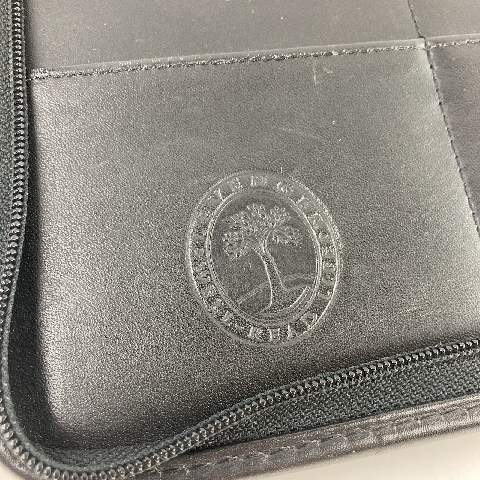 Levenger Ambi-Flex Black Leather Zip Portfolio 11”x13” Personalized Initials￼