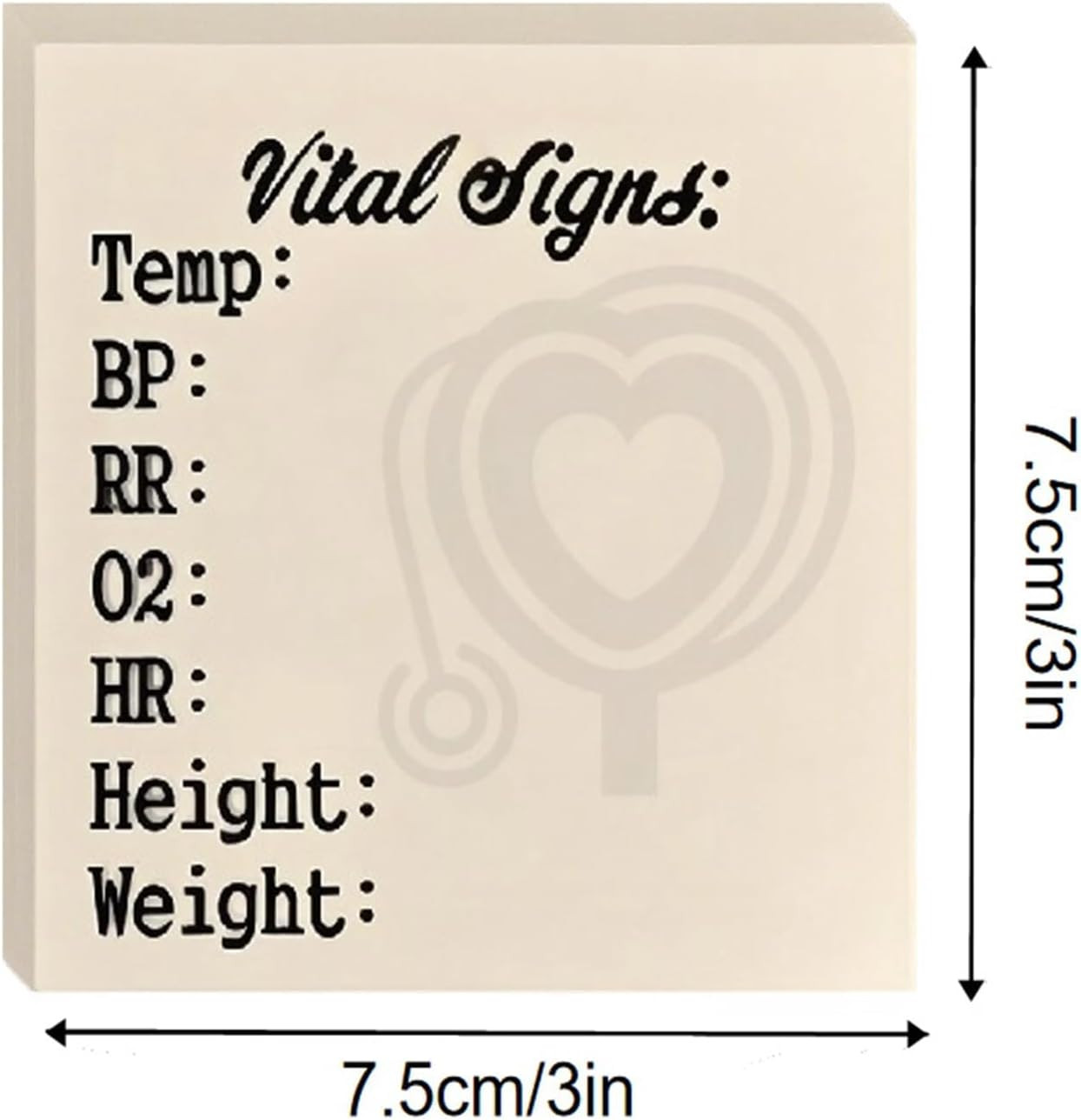 200 Nurse Sticky Notes for Vital Signs – 3″ Health Monitoring Notepad Pack