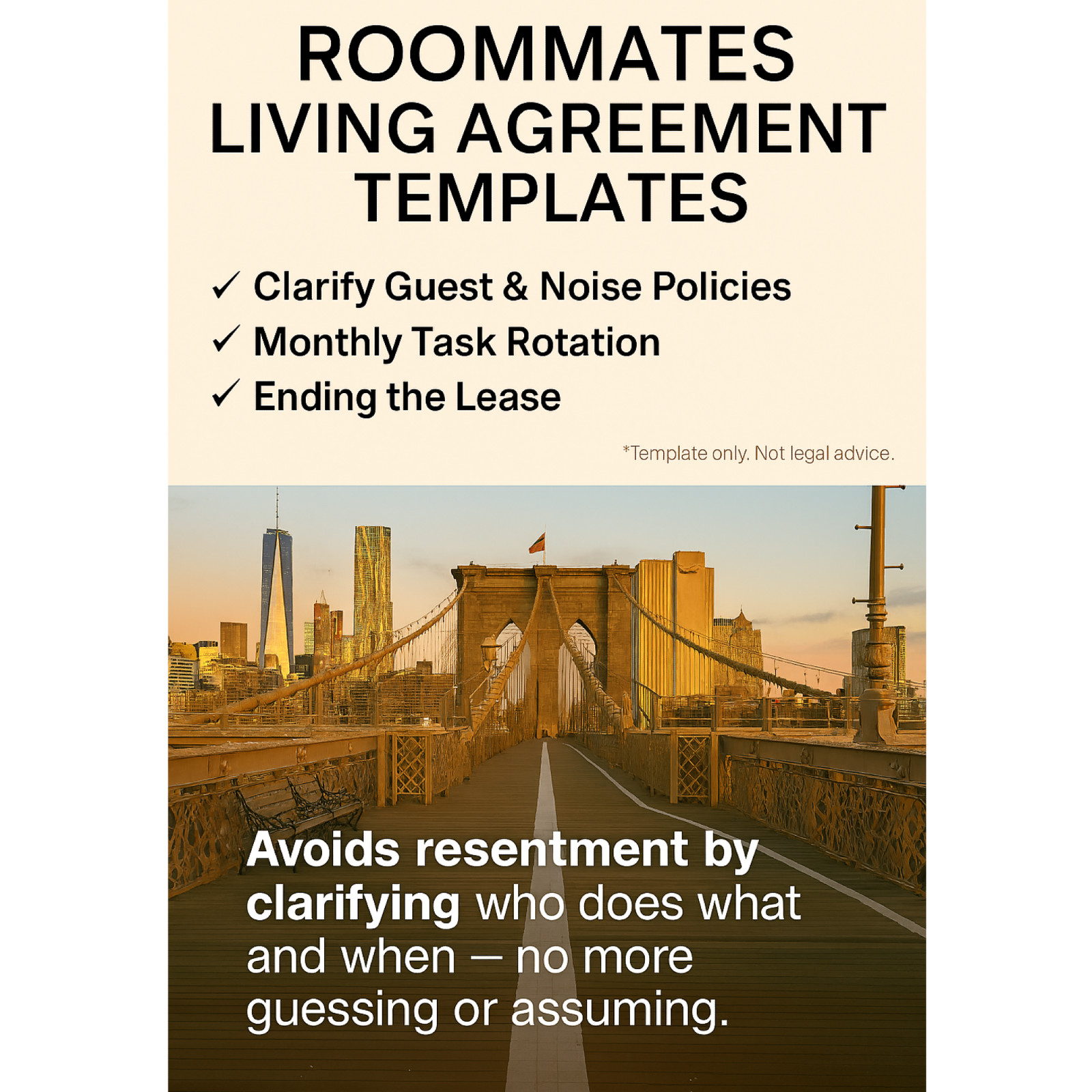 Roommate Agreement Template Editable PDF Word Instant Download