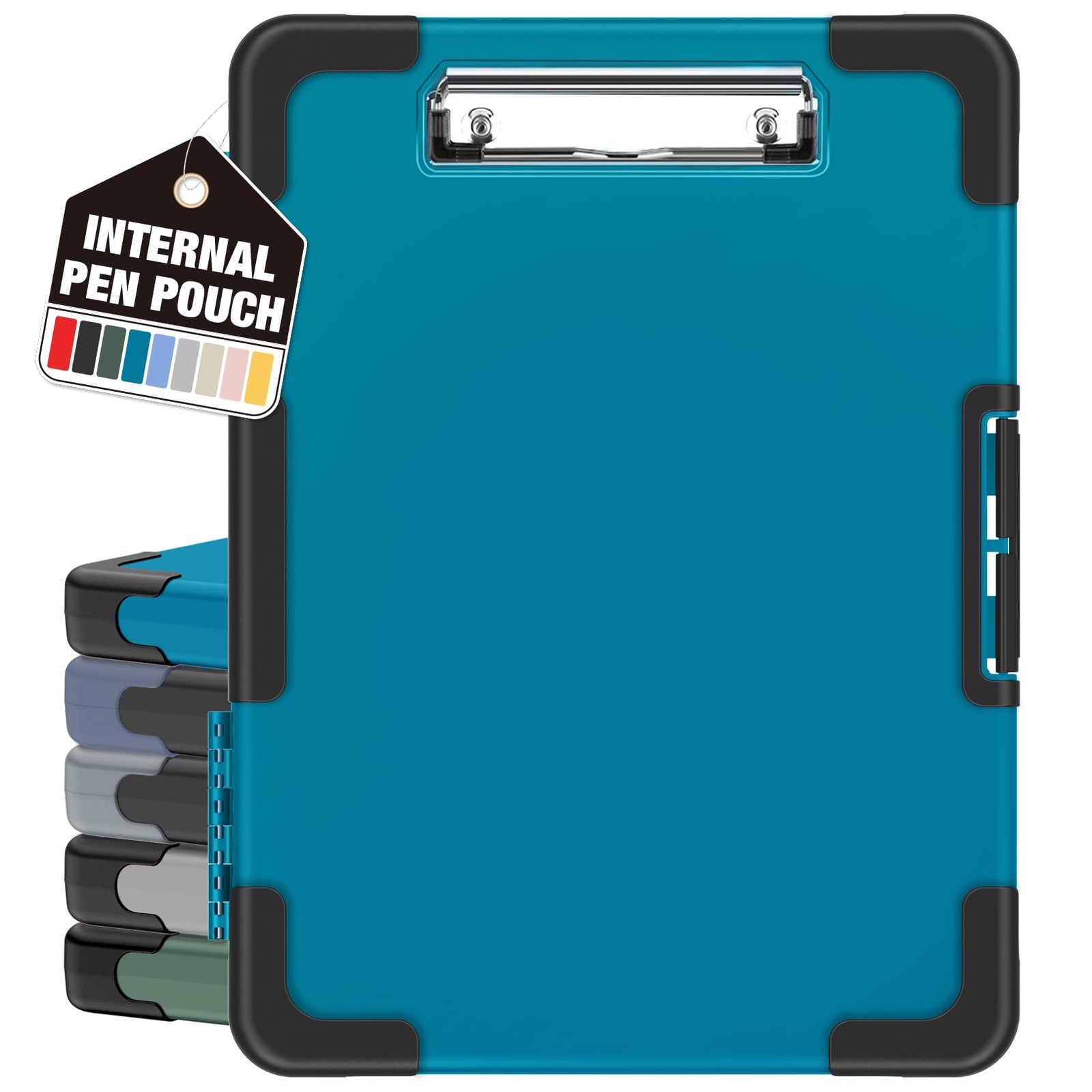 Sooez Toughest Clipboard with Storage, Internal Pen Pouch Included, Grey Blue