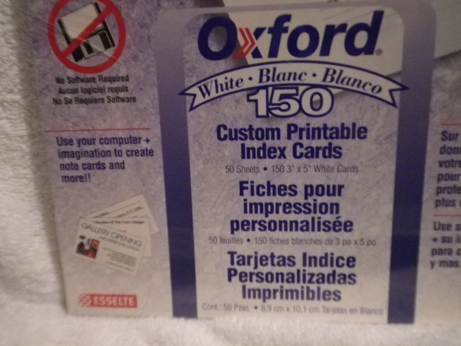 Oxford White Custom Printable Index Cards 3″x5″ Pack of 150 Laser Inkjet printer