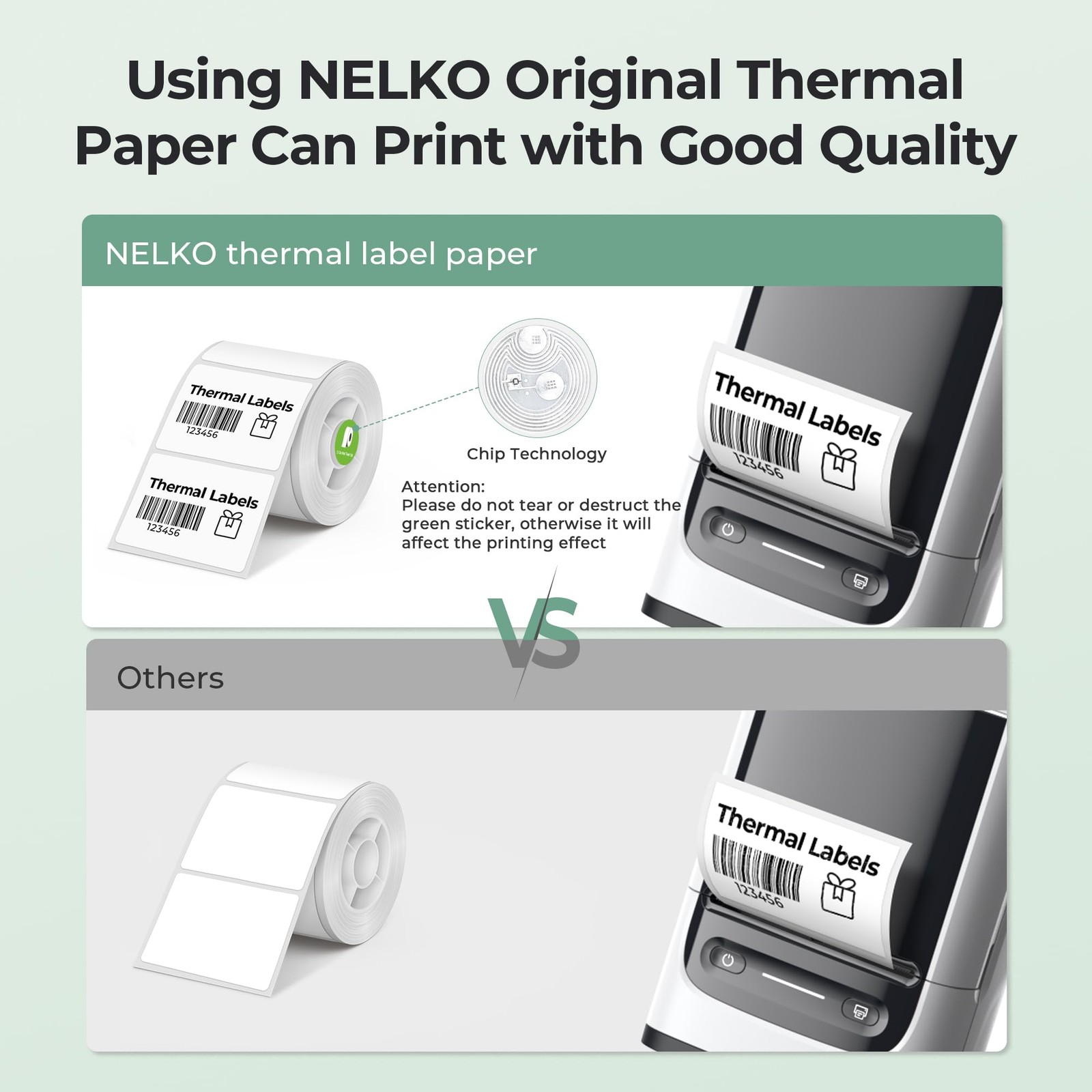 2 Inch Khaki Thermal Labels for Nelko PM220 150 Labels Per Roll Heavy Duty