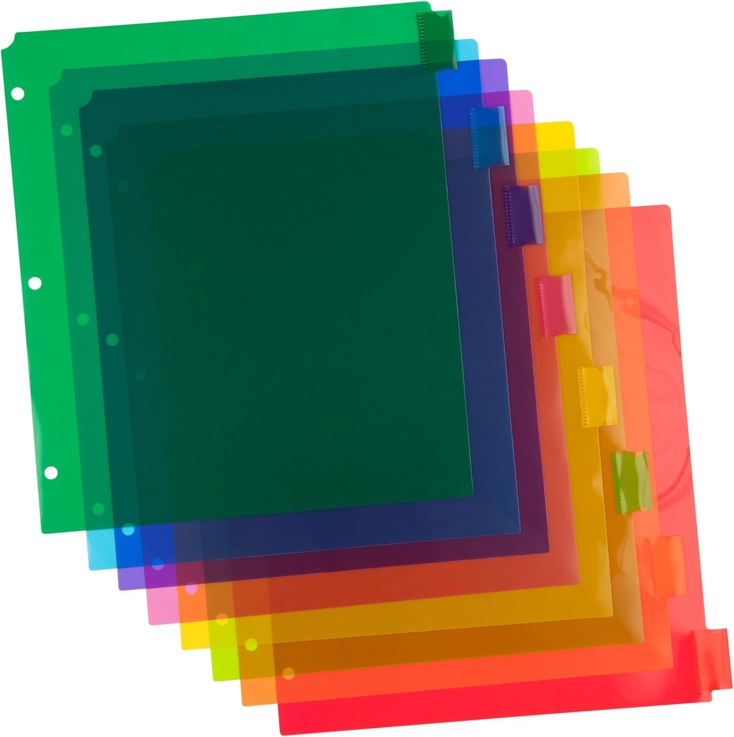 Multi-Color 8-Tab Plastic Index Dividers for Organizational Ease