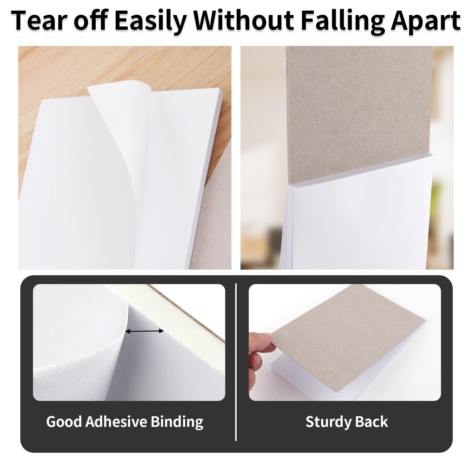 Note Pads 3×5 In, 8 Pack Blank Notepad, White Scratch Pads for Writing, 50 Sh…