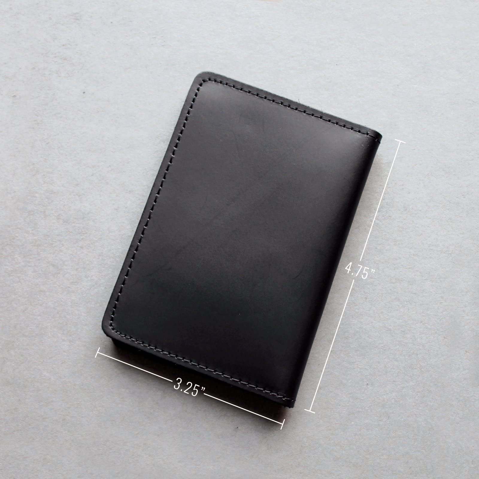 Asr Federal Leather Bifold Minimalist Double Id Card Credential Holder Smooth