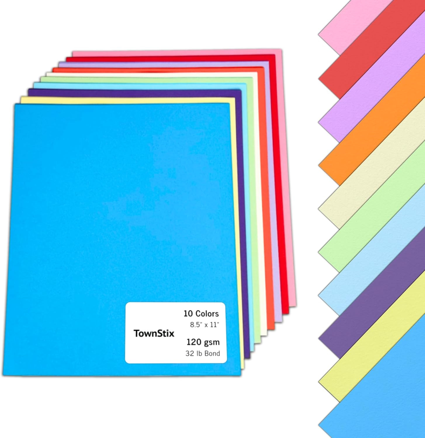 50 Sheets, (32 lb/120 gsm) – Colored Paper Card Stock for Printer, Colorful Card