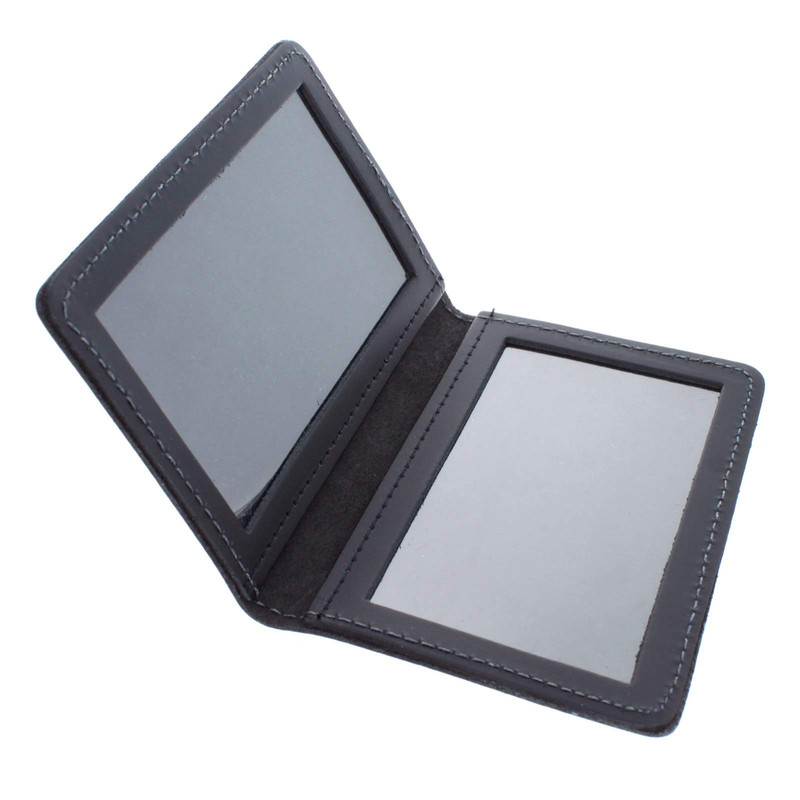 Asr Federal Leather Bifold Minimalist Double Id Card Credential Holder Smooth