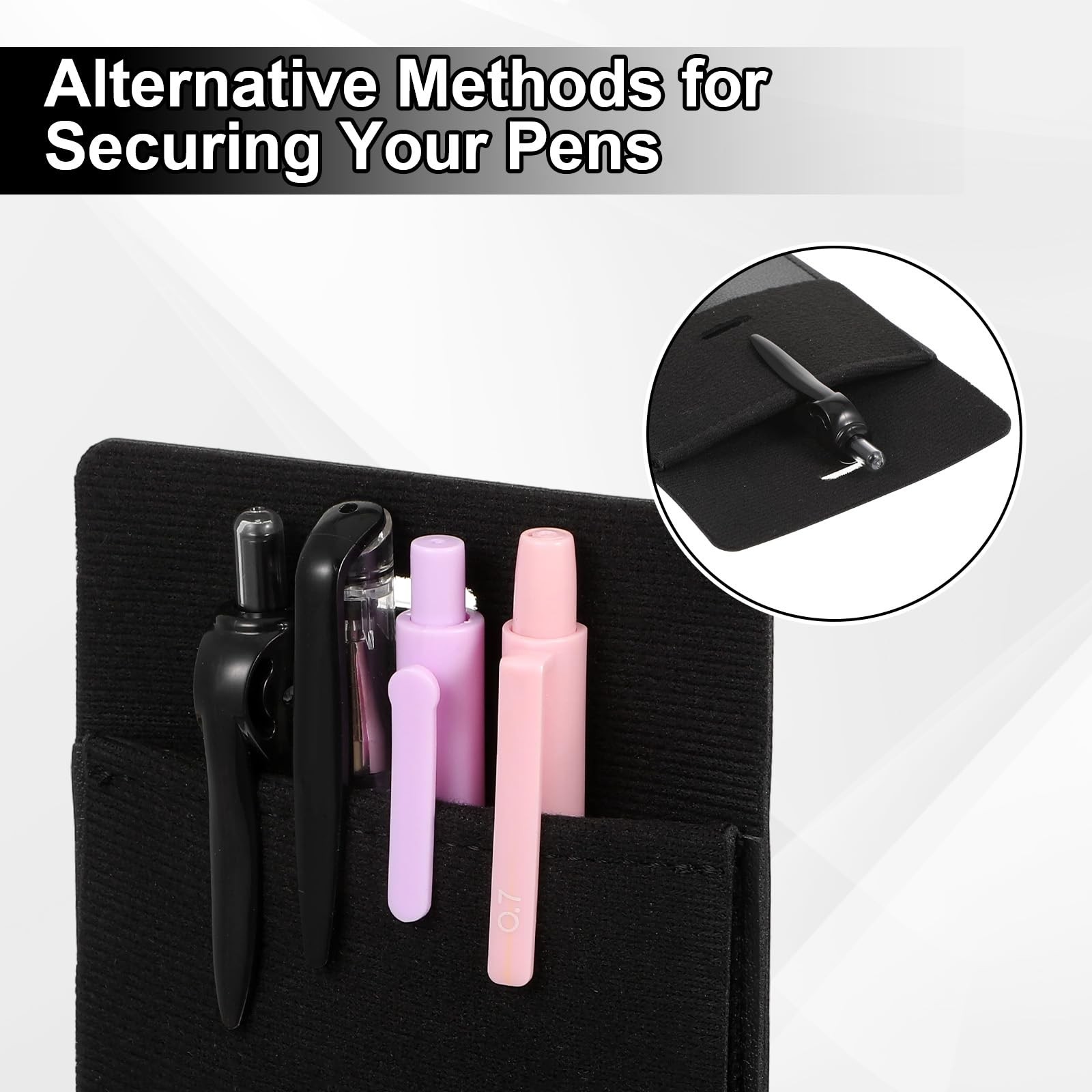 Psyqtsuary 2 Pcs Leather Pocket Protector, PU 1 Count (Pack of 2), Black