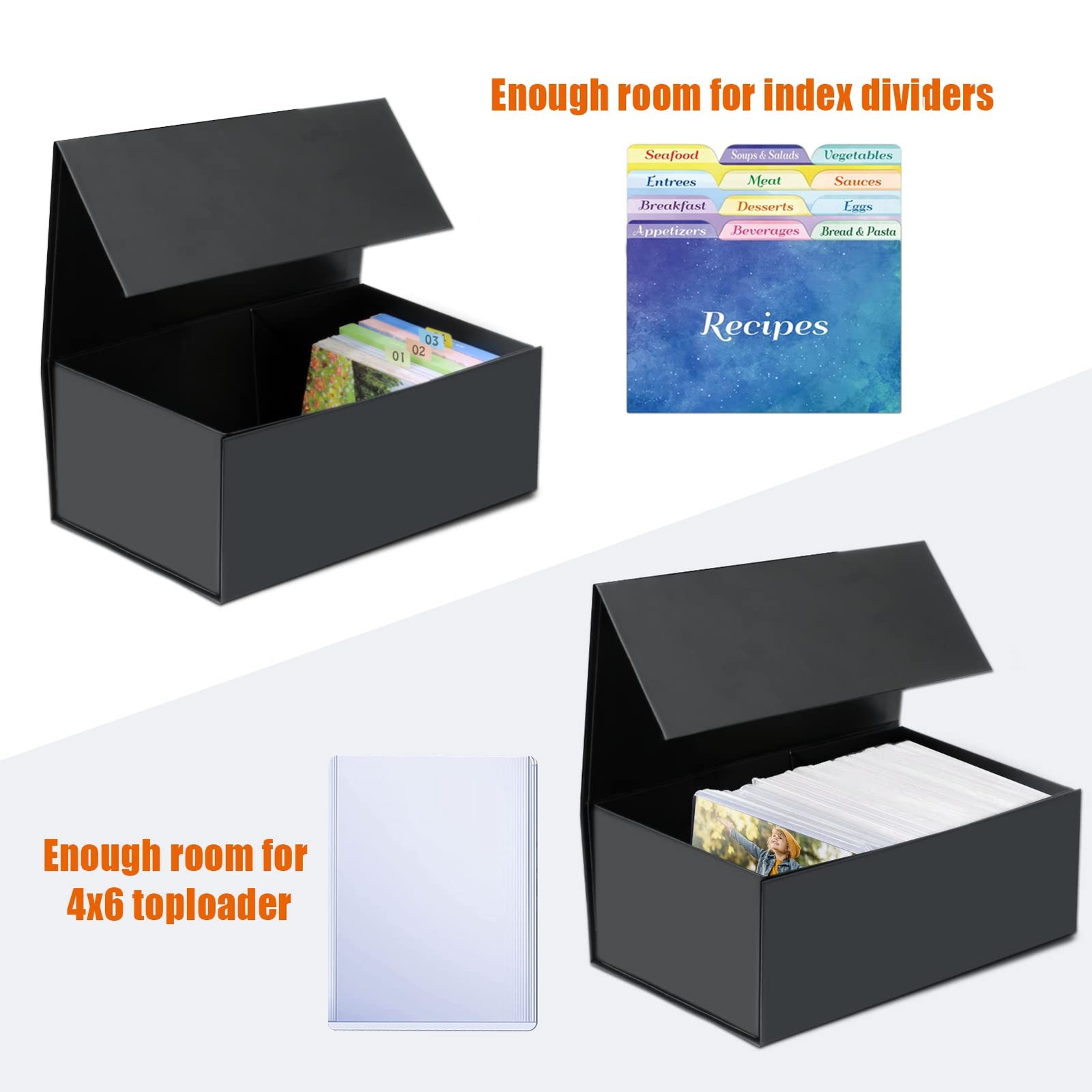 4X6 Index , Index Card Storage 4 x 6 Inches, Fits 1200 Flash Cards – 2 Pack, …