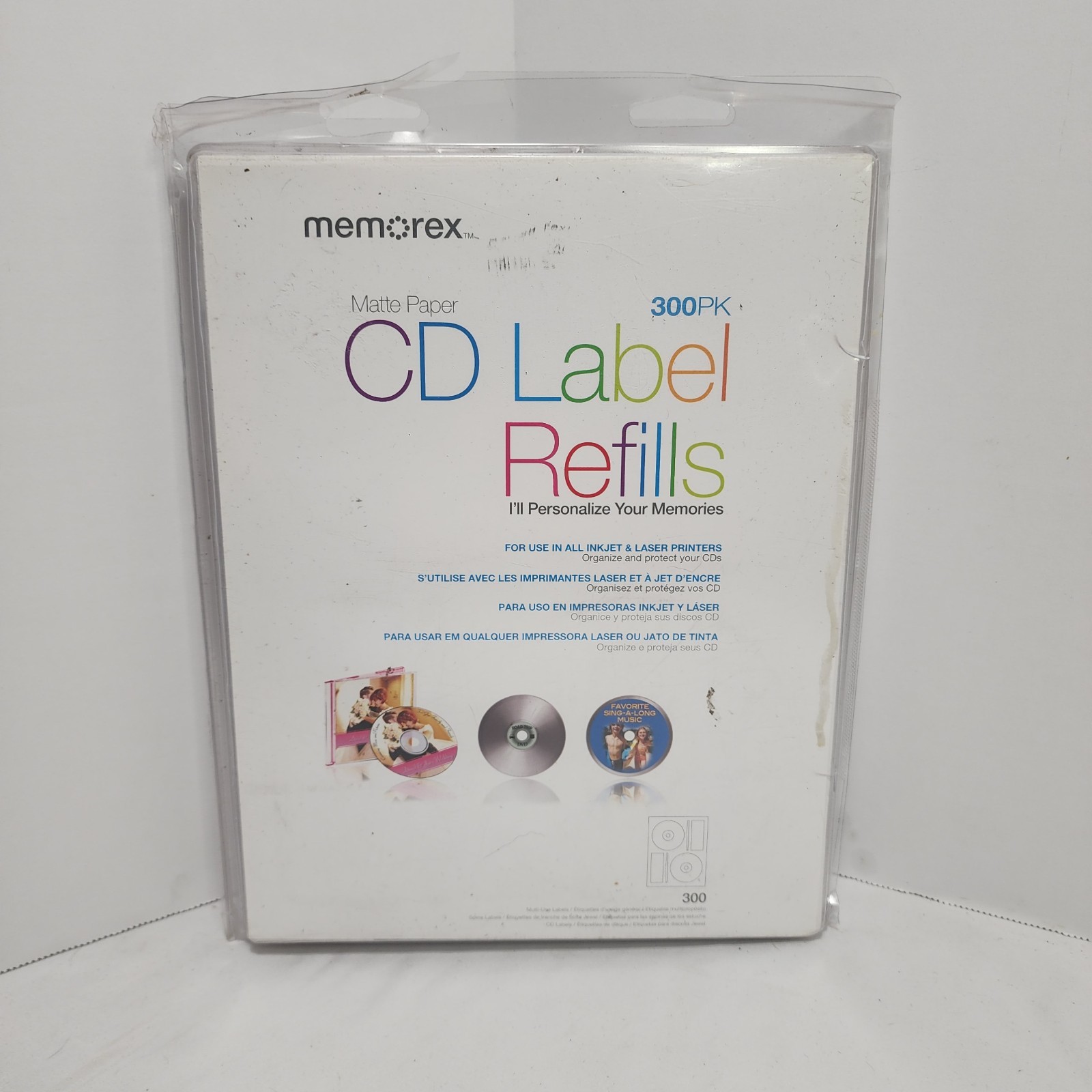 Memorex CD & DVD Label-Maker Label Refills 300 Pack White – Matte Paper – NOS